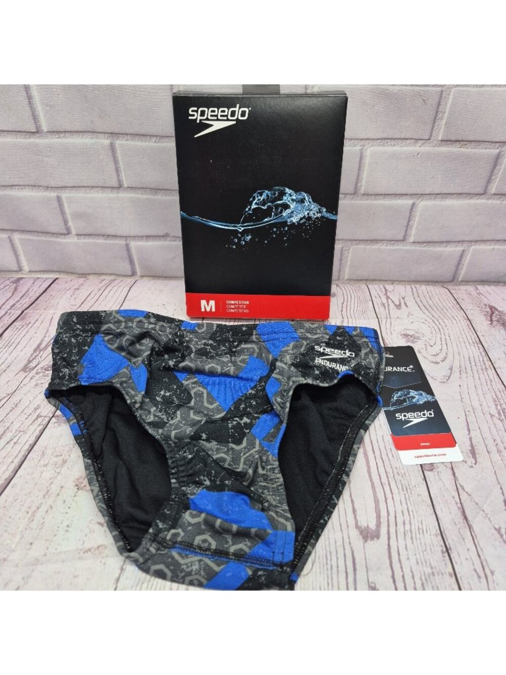 New Speedo Competitive Men's Endurance+ Brief Blue Size 28